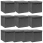 Preview: ARDEBO.de - Aufbewahrungsboxen mit Deckeln 10 Stk. Grau 32x32x32 cm Stoff