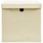 Preview: Aufbewahrungsboxen mit Deckel 10 Stk. Creme 32x32x32 cm Stoff