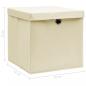 Preview: Aufbewahrungsboxen mit Deckel 10 Stk. Creme 32x32x32 cm Stoff