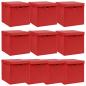 Preview: ARDEBO.de - Aufbewahrungsboxen mit Deckeln 10 Stk. Rot 32x32x32 cm Stoff