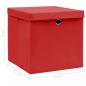 Preview: Aufbewahrungsboxen mit Deckeln 10 Stk. Rot 32x32x32 cm Stoff