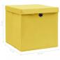 Preview: Aufbewahrungsboxen mit Deckeln 10 Stk. Gelb 32x32x32 cm Stoff