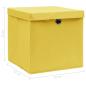 Preview: Aufbewahrungsboxen mit Deckeln 10 Stk. Gelb 32x32x32 cm Stoff