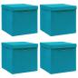 Preview: ARDEBO.de -  Aufbewahrungsboxen mit Deckeln 4 Stk. Babyblau 32x32x32cm Stoff