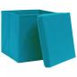 Preview:  Aufbewahrungsboxen mit Deckeln 4 Stk. Babyblau 32x32x32cm Stoff