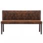 Preview: Sitzbank 148,5 cm Braun Wildleder-Optik