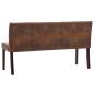 Preview: Sitzbank 148,5 cm Braun Wildleder-Optik