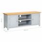 Preview: TV-Schrank 120x35x48 cm Massivholz Eiche