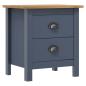 Preview: Nachttische Hill 2 Stk. Grau 46x35x49,5 cm Massivholz Kiefer