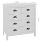 Preview: Sideboard Hill Weiß 79x40x80 cm Massivholz Kiefer