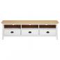 Preview: TV-Schrank Hill Weiß 158x40x47 cm Massivholz Kiefer