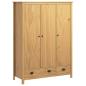 Preview: Kleiderschrank mit 3 Türen Hill 127x50x170cm Massivholz Kiefer