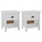 Preview: ARDEBO.de - Nachttische 2 Stk. Hill 46x35x49,5 cm Massivholz Kiefer
