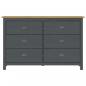 Preview: Sideboard Hill Grau 125x40x80 cm Massivholz Kiefer