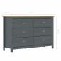 Preview: Sideboard Hill Grau 125x40x80 cm Massivholz Kiefer