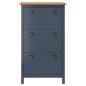 Preview: Schuhschrank Hill Grau 72x35x124 cm Massivholz Kiefer