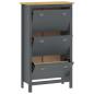 Preview: Schuhschrank Hill Grau 72x35x124 cm Massivholz Kiefer