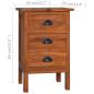 Preview: Nachttisch 40x35x60 cm Massivholz Teak