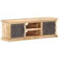 Preview: TV-Schrank mit Stahltüren 120x30x40 cm Mango Massivholz