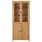 Preview: Bücherschrank mit 4 Türen 90x35x200 cm Eiche Massivholz & Glas