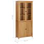 Preview: Bücherschrank mit 4 Türen 90x35x200 cm Eiche Massivholz & Glas