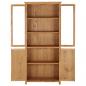 Preview: Bücherschrank mit 4 Türen 90x35x200 cm Eiche Massivholz & Glas