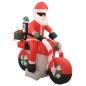 Preview: Aufblasbarer Weihnachtsmann auf Motorrad LED IP44 160 cm