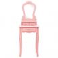 Preview: Schminktisch-Set mit Hocker Rosa 50x59x136 cm Paulownia-Holz