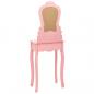 Preview: Schminktisch-Set mit Hocker Rosa 50x59x136 cm Paulownia-Holz
