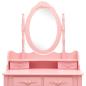 Preview: Schminktisch-Set mit Hocker Rosa 75x69x140 cm Paulownia-Holz 
