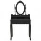 Preview: Schminktisch-Set mit Hocker Schwarz 75x69x140cm Paulownia-Holz 