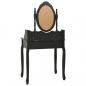 Preview: Schminktisch-Set mit Hocker Schwarz 75x69x140cm Paulownia-Holz 