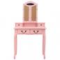 Preview: Schminktisch-Set mit Hocker Rosa 80×69×141 cm Paulowniaholz 