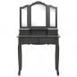 Preview: Schminktisch-Set mit Hocker Grau 80x69x141 cm Paulowniaholz 