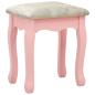 Preview: Schminktisch-Set mit Hocker Rosa 100x40x146 cm Paulownia-Holz 