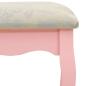 Preview: Schminktisch-Set mit Hocker Rosa 100x40x146 cm Paulownia-Holz 