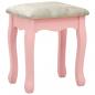 Preview: Schminktisch mit Hocker und Dreifach-Spiegel Rosa 