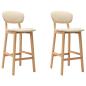 Preview: Barhocker 2 Stk. Creme Stoff