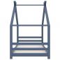 Preview: Kinder-Bettgestell Grau Massivholz Kiefer 90x200 cm