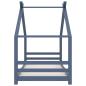 Preview: Kinder-Bettgestell Grau Massivholz Kiefer 90x200 cm