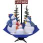 Preview: Weihnachtsbaum mit Schnee und Schirm-Fuß Blau 170 cm PVC