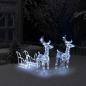 Preview: ARDEBO.de - Rentiere & Schlitten Weihnachtsdekoration 160 LEDs 130 cm Acryl