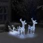 Preview: Rentiere & Schlitten Weihnachtsdekoration 160 LEDs 130 cm Acryl