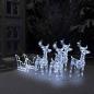 Preview: Weihnachtsdekoration Rentiere & Schlitten 280x28x55 cm Acryl