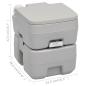 Preview: Tragbare Campingtoilette Grau 20 + 10 L