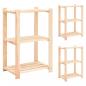 Preview: ARDEBO.de - Lagerregale 3 Böden 3 Stk. 60x38x90cm Massivholz Kiefer 150kg