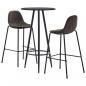 Preview: ARDEBO.de - 3-tlg. Bar-Set Stoff Dunkelgrau
