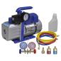 Preview: Vakuumpumpe Einstufig mit 2-Wege-Verteiler-Manometer Set
