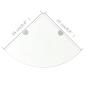 Preview: Eckregale 2 Stk. mit Verchromten Halterungen Glas Transparent