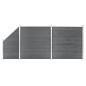 Preview: WPC Zaun-Set 2 Quadrate + 1 Schräge 446x186 cm Grau